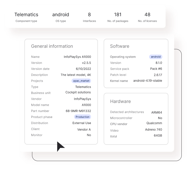 Product analyze binaries image